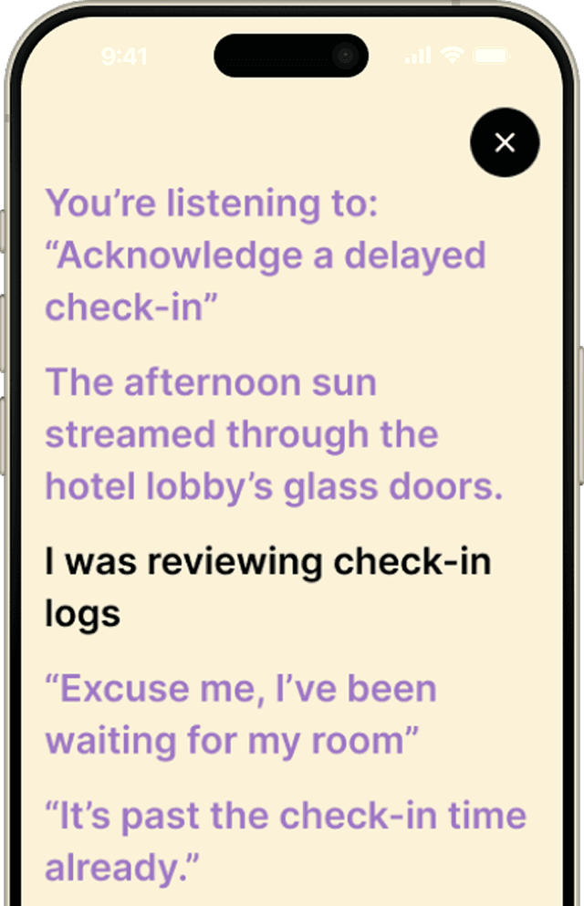 App screenshot - Learning Activity